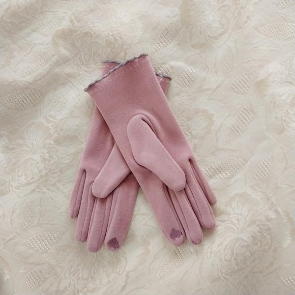 Dusty Rose Pink Gloves Touch Screen - Picture 2 of 5